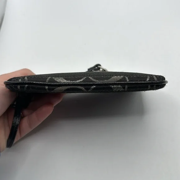 Coach Black Logo Monogram Wristlet Bag Purse Clutch - Picture 7 of 16